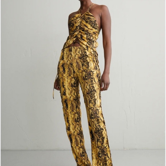 Python Print Lace-Up Pants - Picture 3 of 4